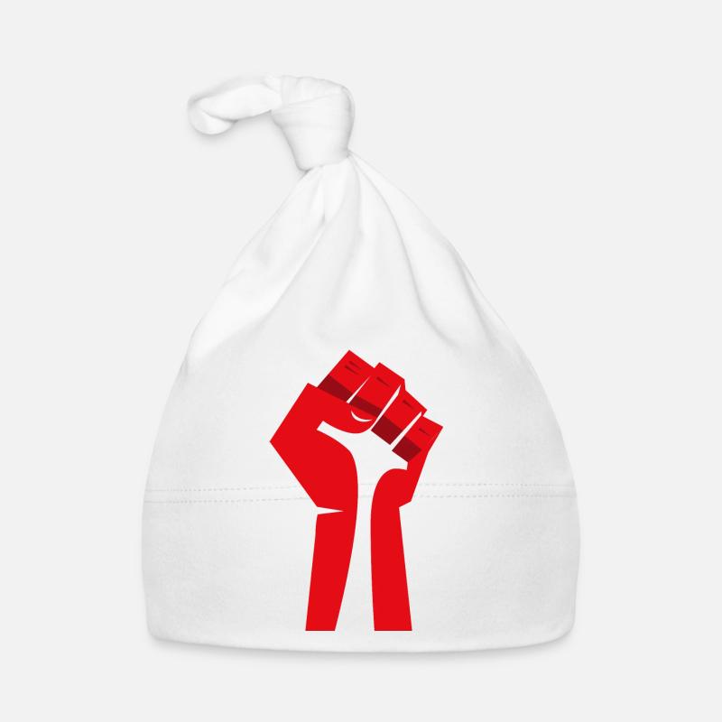 Le poing levé (rouge, blanc) Bonnet bio Bébé