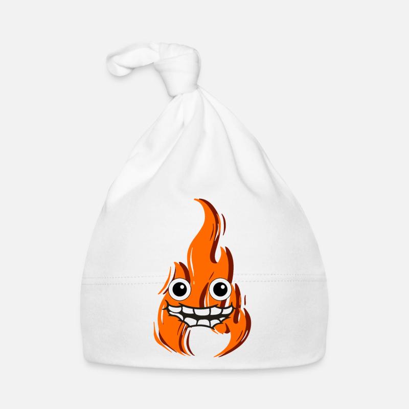 Fire with a face that is happy Organic Baby Cap