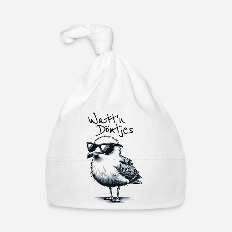 Watt'n Döntjes Coole Möwe plattdeutsch Spruch Baby Bio-Mütze