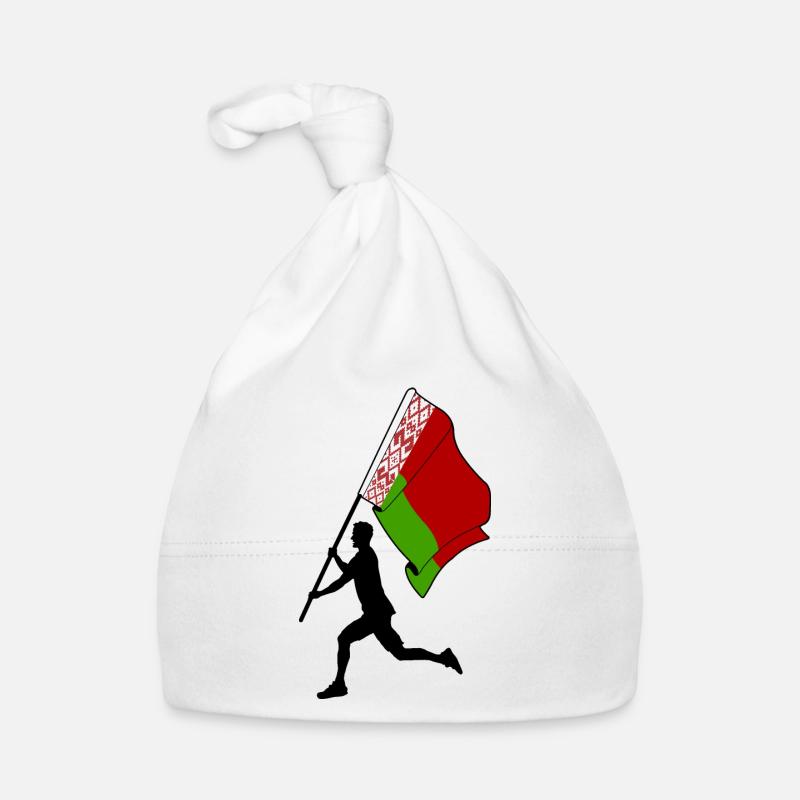 Flag Belarus man running Organic Baby Cap