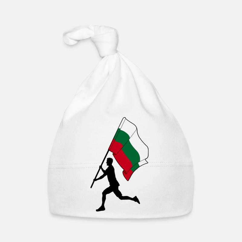 Flag Bulgaria man running Organic Baby Cap