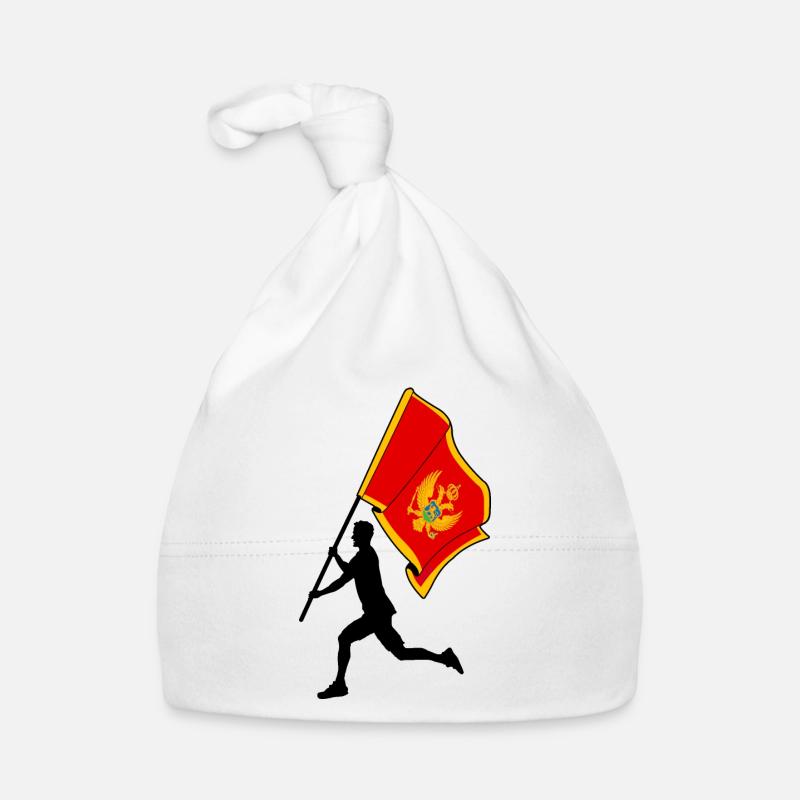 Drapeau Monténégro homme courant Bonnet bio Bébé