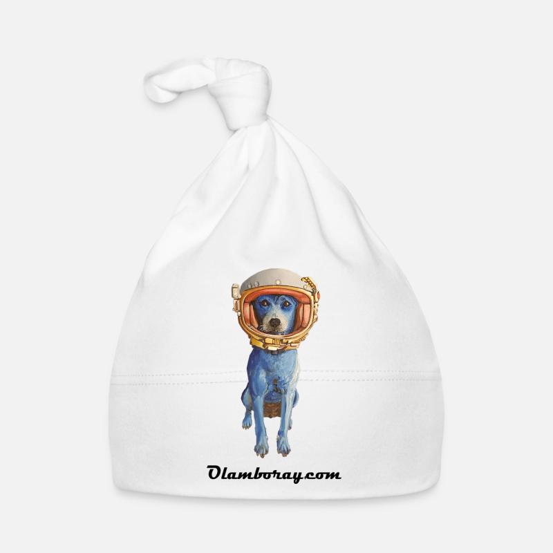 Laly Blue Cosmonaute - Bonnet bio Bébé - blanc