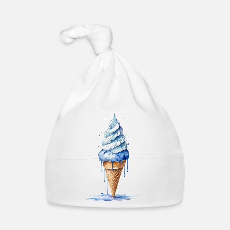 Cool and Refreshing - Blue Cream Cone Organic Baby Cap