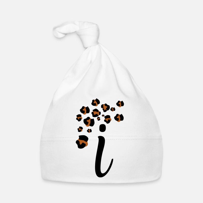 Letter i leopard print Organic Baby Cap