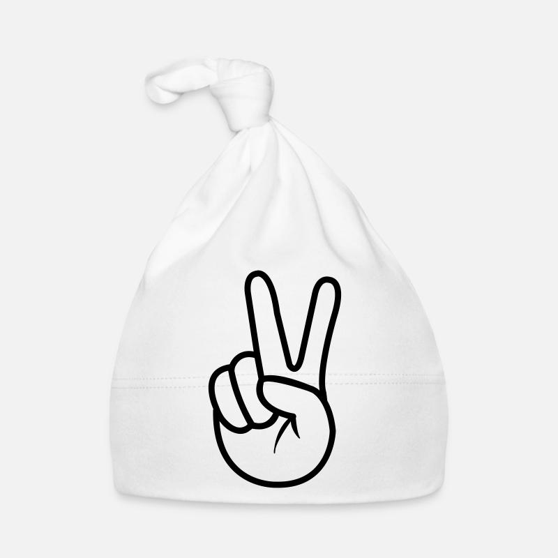 peace hand Baby Bio-Mütze