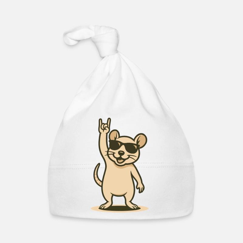 Rat cool avec lunettes de soleil et salut à bascule Bonnet bio Bébé