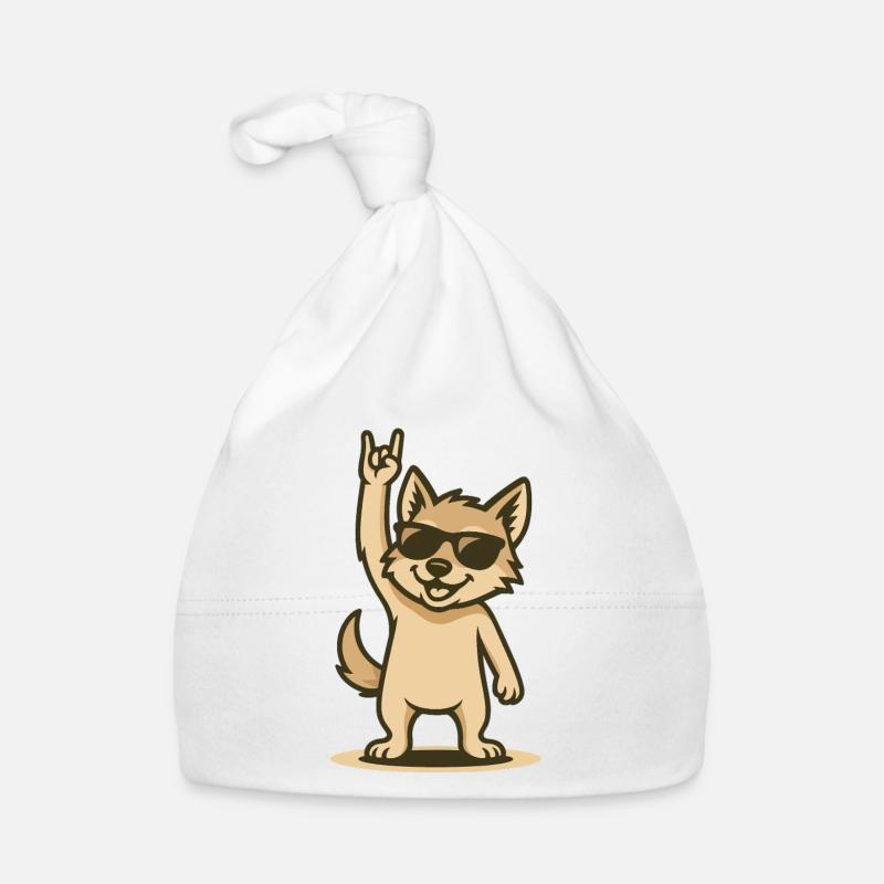 Cool jackal puppy with sunglasses Organic Baby Cap