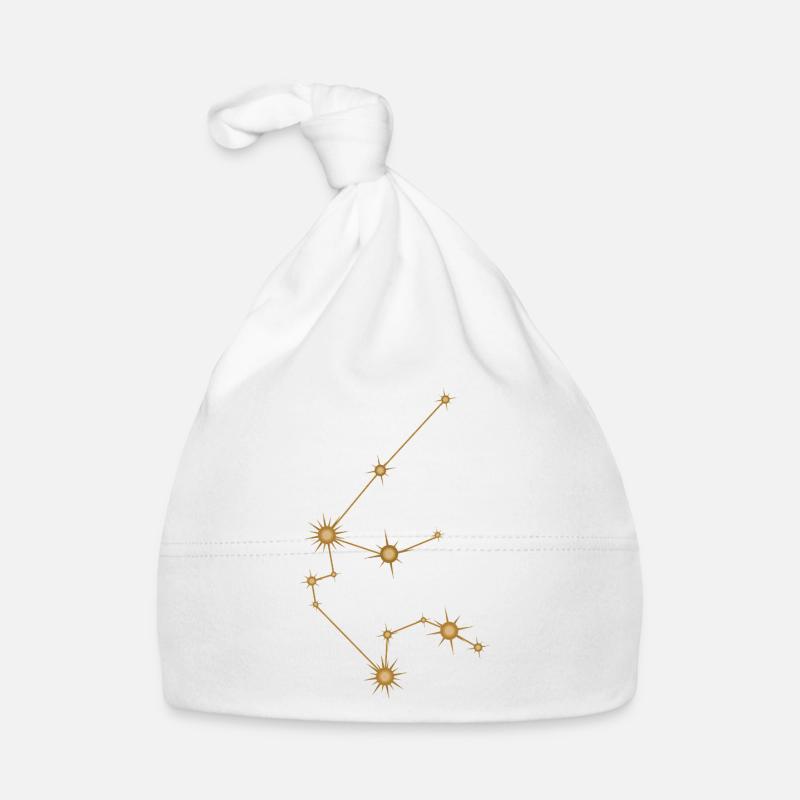 Constellation d’étoiles Verseau Signe de naissance Or Bonnet bio Bébé