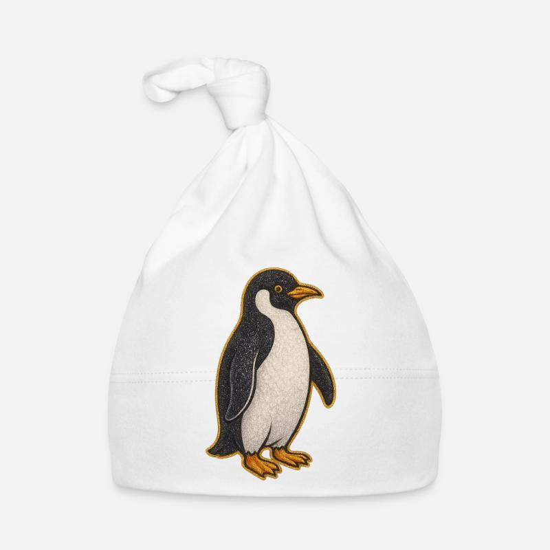 Glitzernder Pinguin Sticker Baby Bio-Mütze