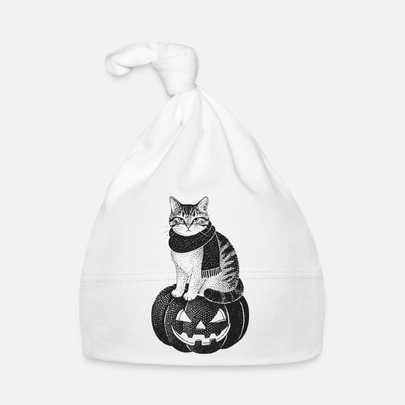 Chat d’Halloween de mauvaise humeur Bonnet bio Bébé