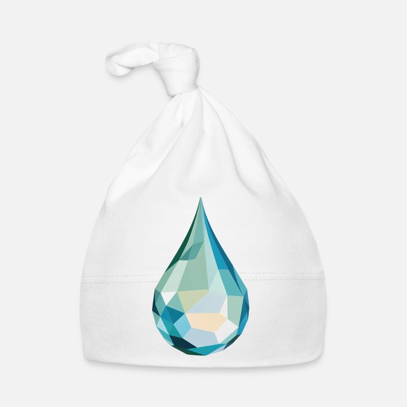 Wassertropfen - Cooles Low Poly Logo Baby Bio-Mütze