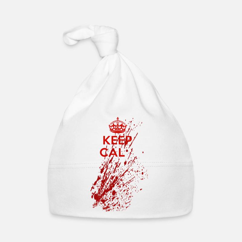 Keep Calm Splatter – Blutiger Horror Spruch Baby Bio-Mütze