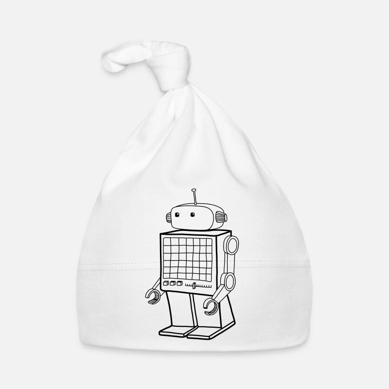 Retro Robot – Vintage AI Android Design Organic Baby Cap