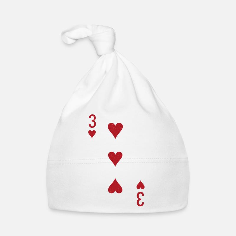 Three Hearts Double Head Card Rome Poker Organic Baby Cap