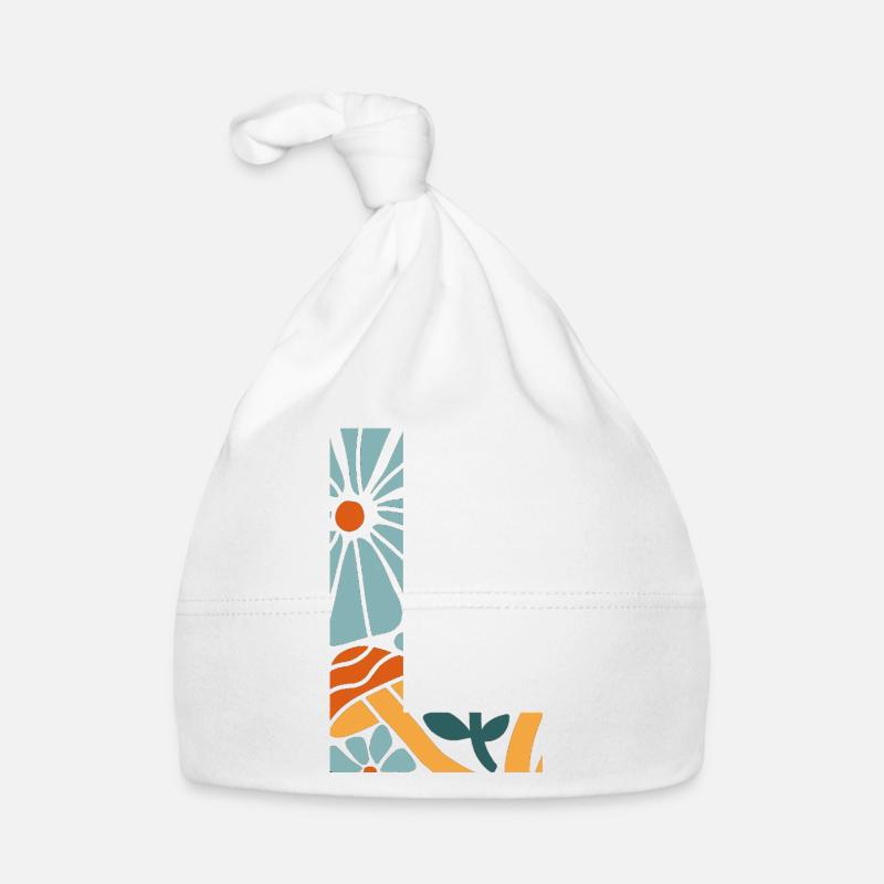 Lettre l fleurs groovy idée cadeau  Bonnet bio Bébé