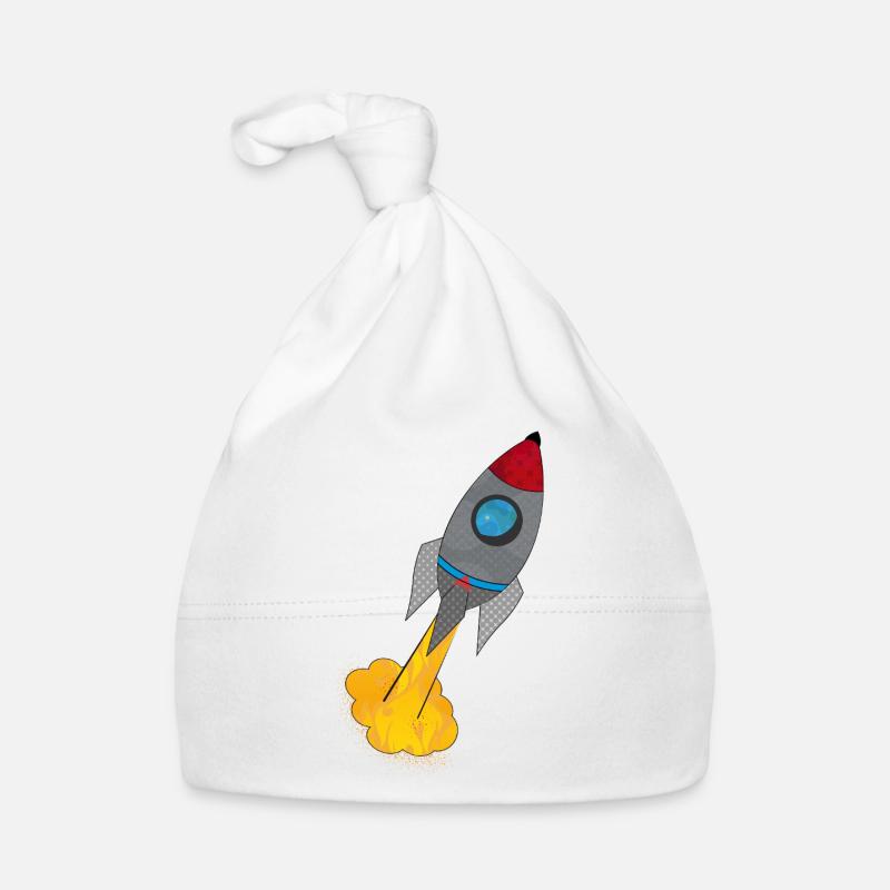 Farbenfrohe Rakete beim Start Baby Bio-Mütze