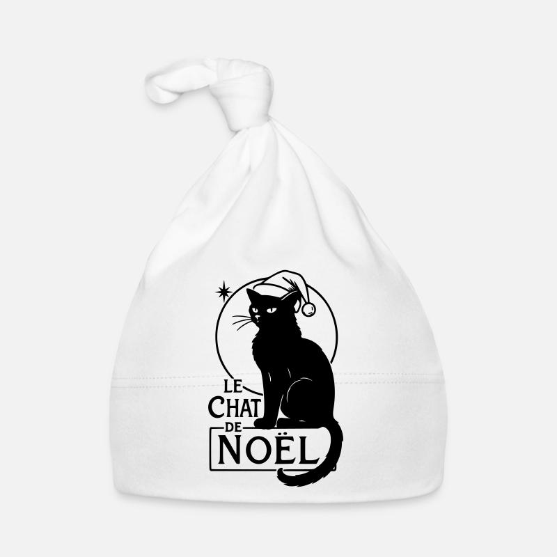 Le Chat de Noël – Vintage Christmas Cat Baby Bio-Mütze