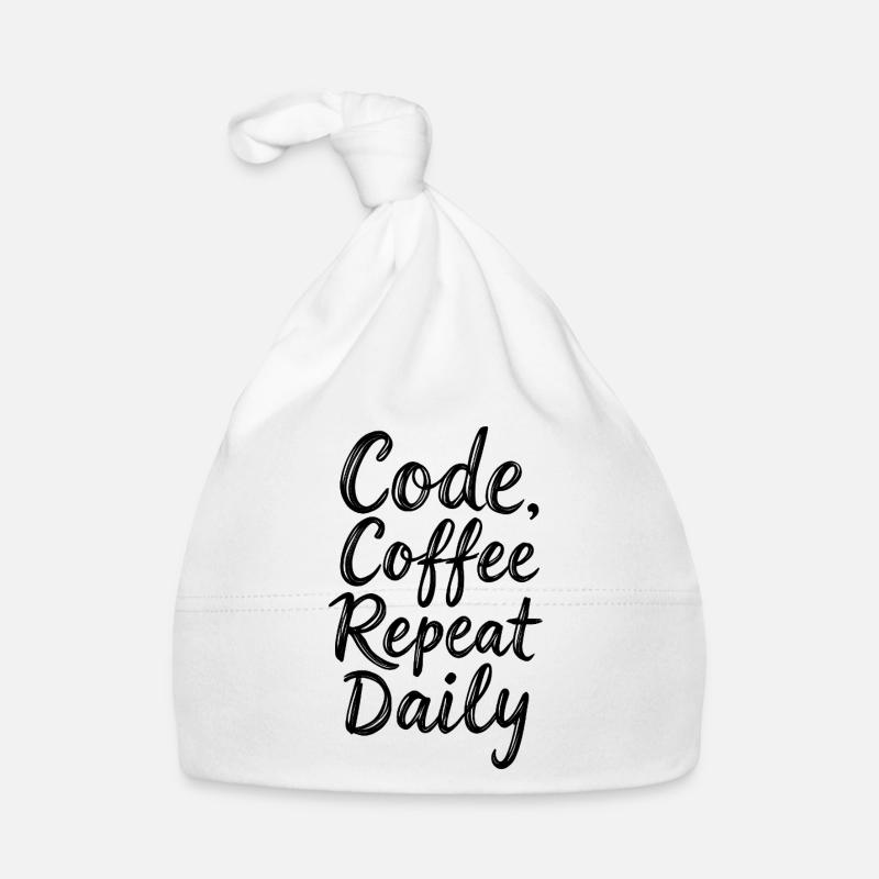 Code Sleep Debug Repeat Programmer Shirt - Organic Baby Cap - white
