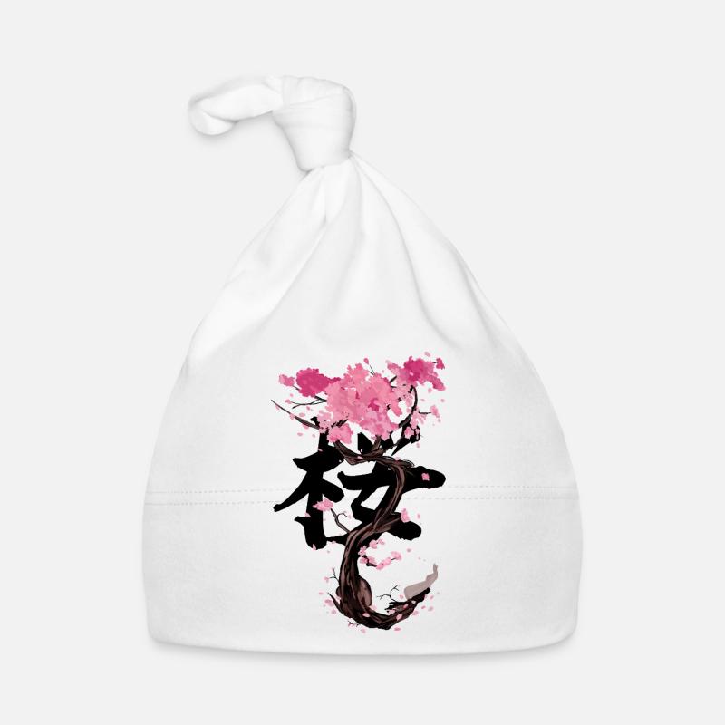 Un sakura avec ses kanji Bonnet bio Bébé