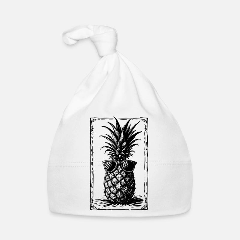 Kühle Ananas mit Sonnenbrille Baby Bio-Mütze