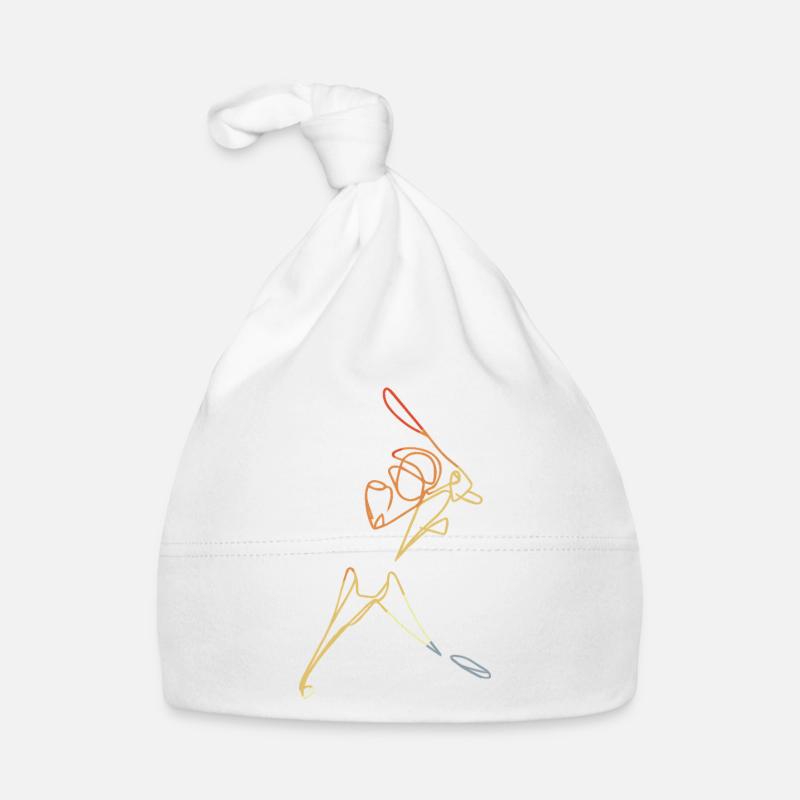 Sketch du joueur de cricket Bonnet bio Bébé