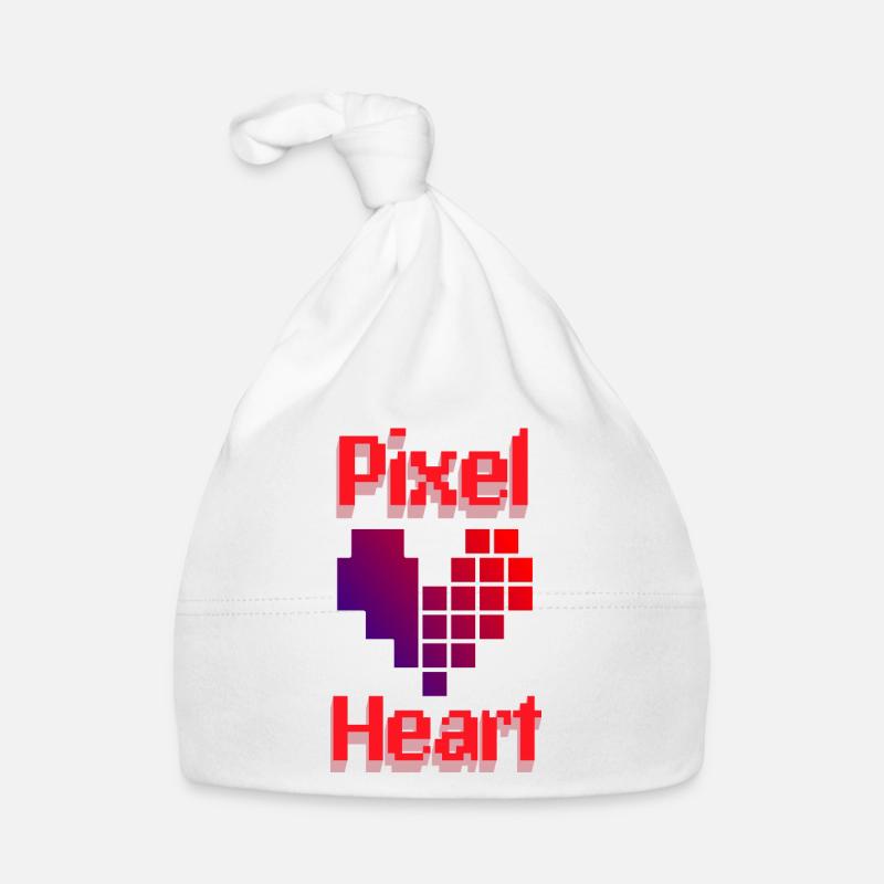Pixel Retro Love Heart Gradient Organic Baby Cap