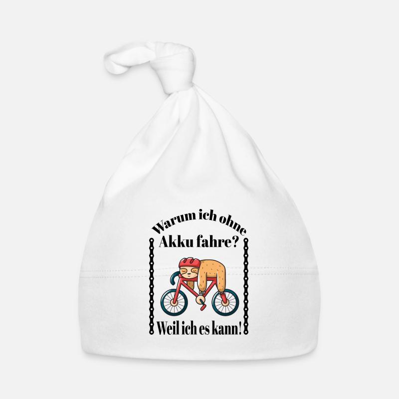 Faultier auf einem Fahrrad Baby Bio-Mütze