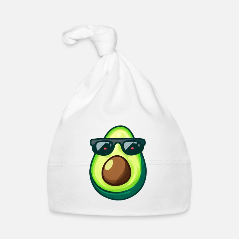 Avocado with avocado pit sunglasses red eyes Organic Baby Cap