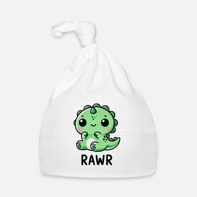 Cute Dino T-Rex Chibi Roar Cartoon Organic Baby Cap