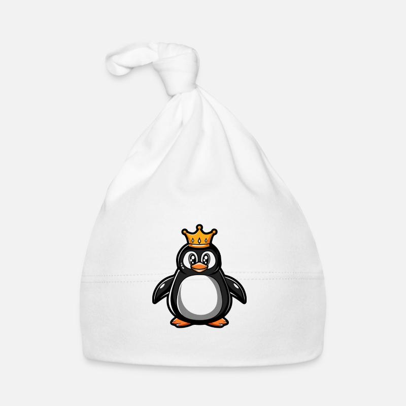 Pinguin Comic Krone Baby Bio-Mütze