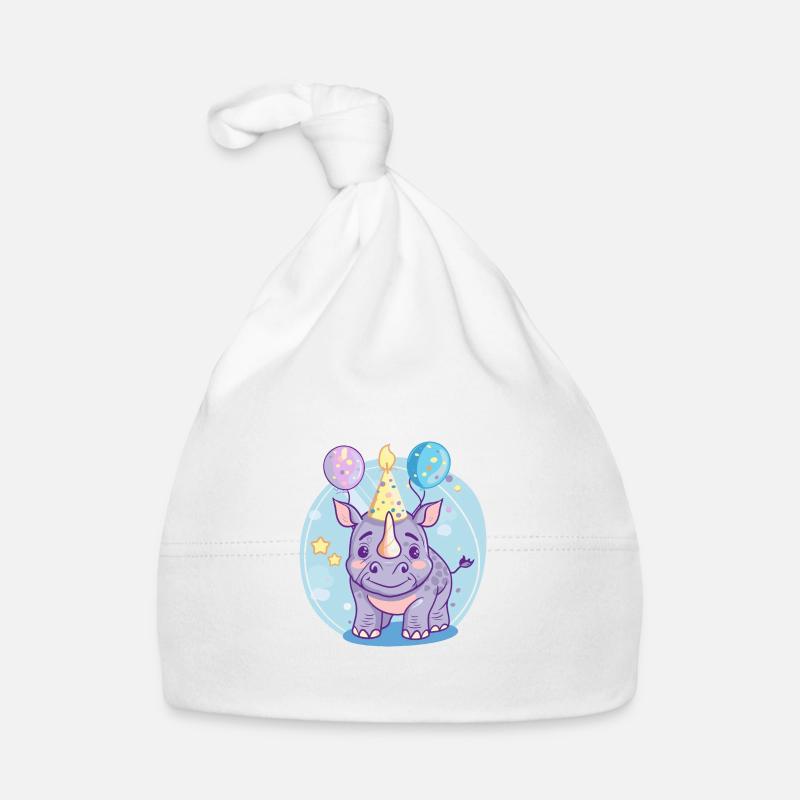 Bande dessinée d’anniversaire de rhinocéros Bonnet bio Bébé