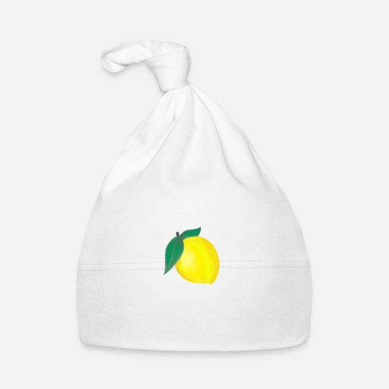 Zitrone - Baby Bio-Mütze - Weiß