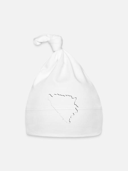 Bosnia map as an outline - Organic Baby Cap - white - Front