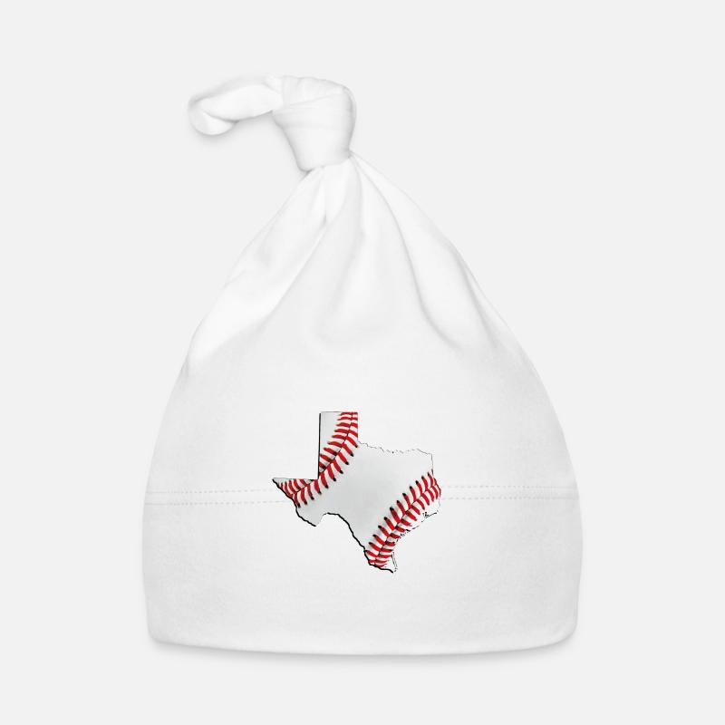 Real Baseball in Texas State Map Organic Baby Cap