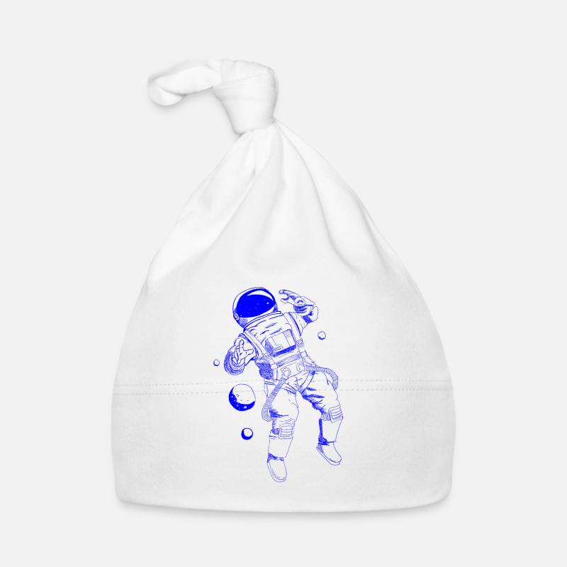 Astronaut floating blue Organic Baby Cap