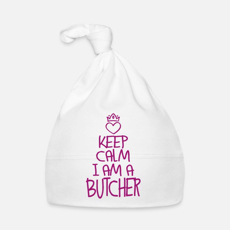 Keep Calm Butcher Cool Butcher Cadeau Bonnet bio Bébé