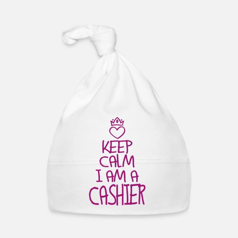 Keep Calm Kassierer cool Kassierer Geschenk Baby Bio-Mütze
