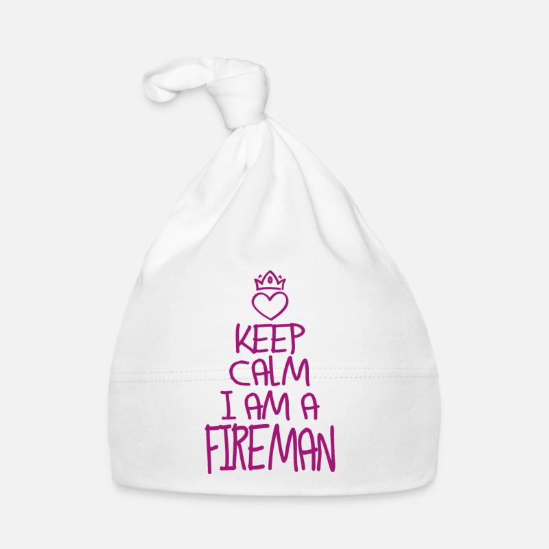 Keep Calm Firefighter Cool Gift Fire Brigade Organic Baby Cap