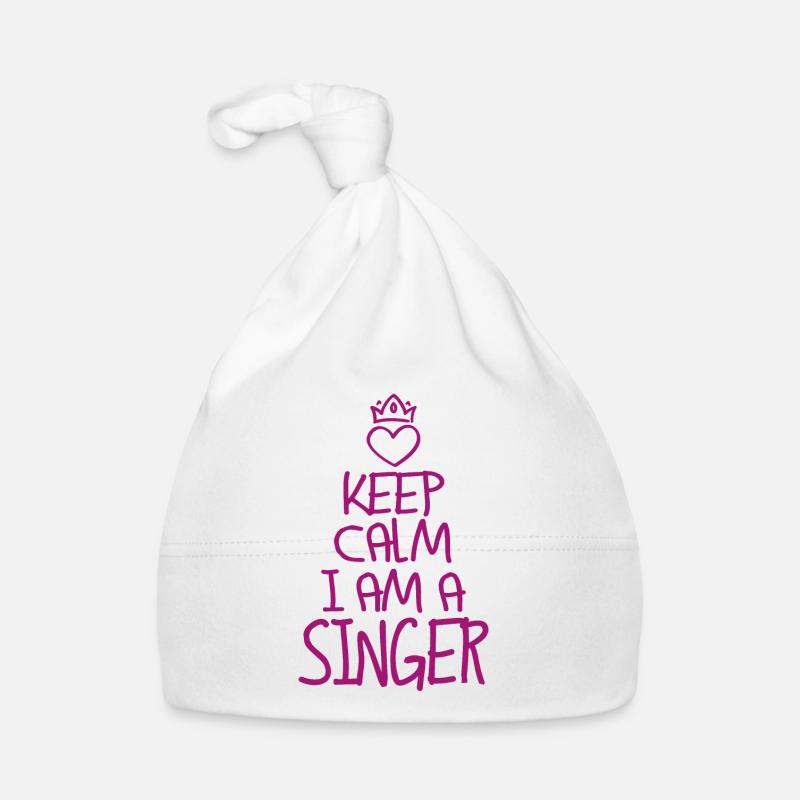 Keep Calm Singer Cool Singer Cadeau Bonnet bio Bébé