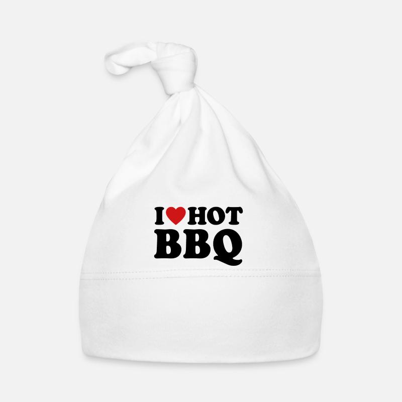 I Love Hot BBQ Spruch Grillen Baby Bio-Mütze