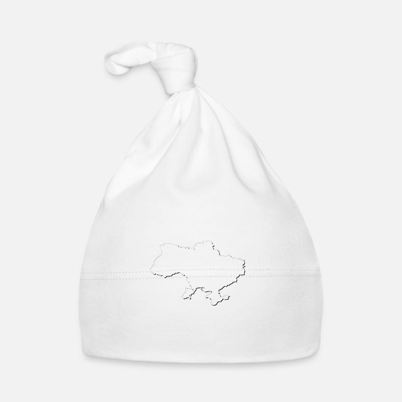Carte de l’Ukraine comme contour - Bonnet bio Bébé - blanc