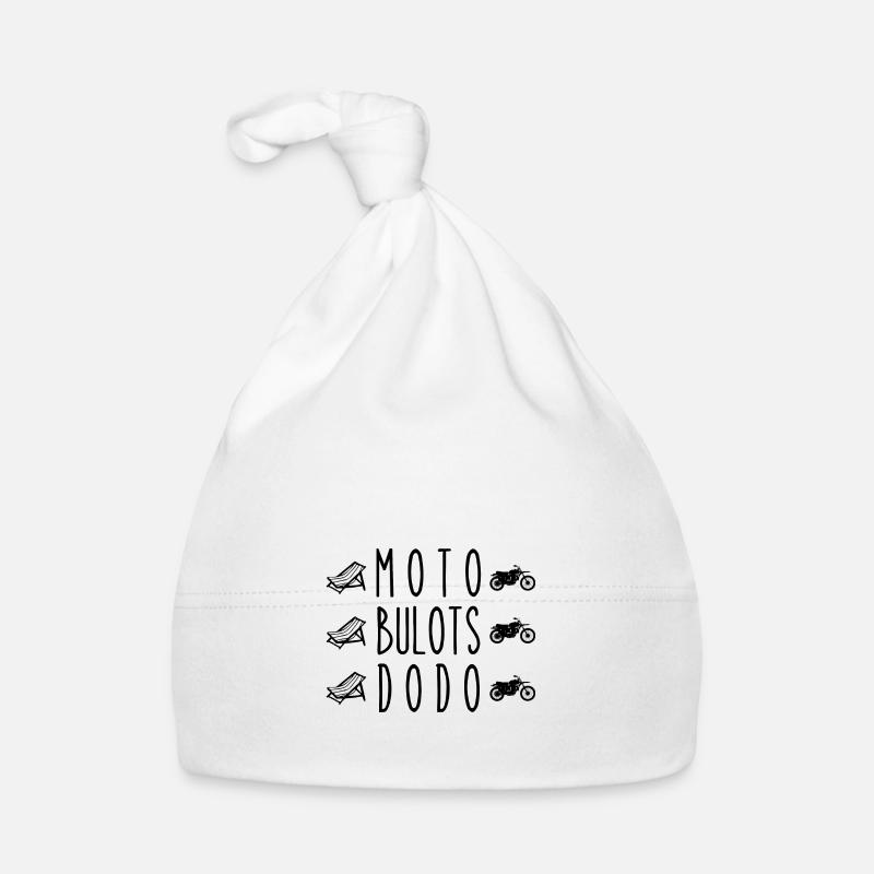 moto bulots dodo - Bonnet bio Bébé - blanc