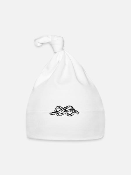 Sail Dew Sailing Tau Ship Knots - Organic Baby Cap - white - Front