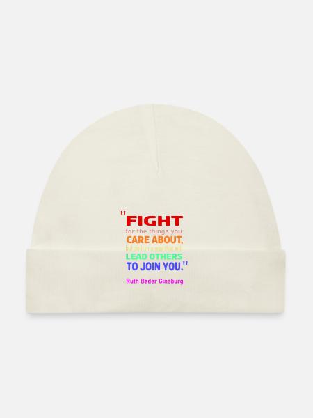 Ruth Bader Ginsburg Women s Rights Court Justice - Organic Baby Cap - white - Front