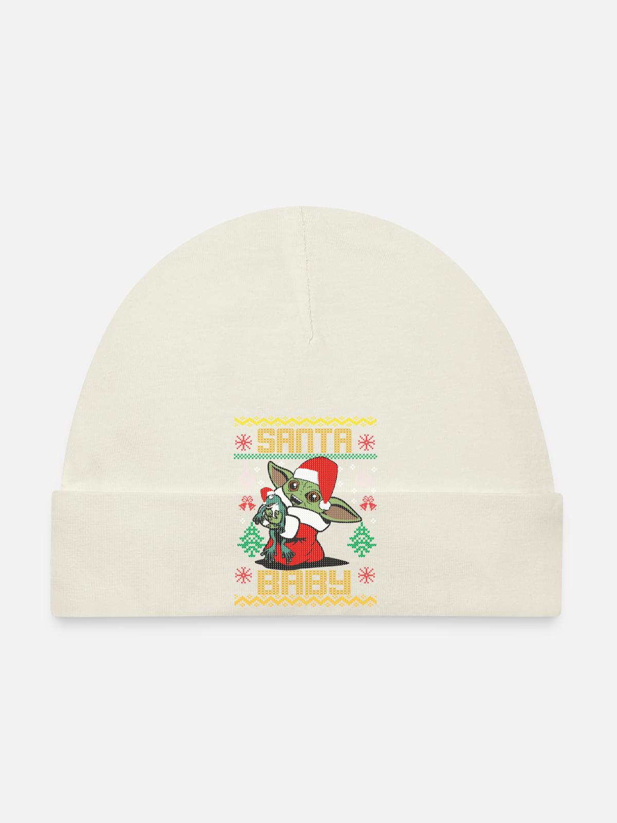 Bébé père noël - Bonnet bio Bébé - marine - Devant