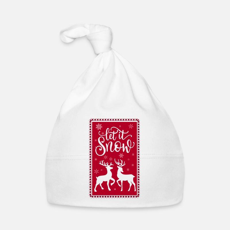Let it Snow with deer and deer Organic Baby Cap