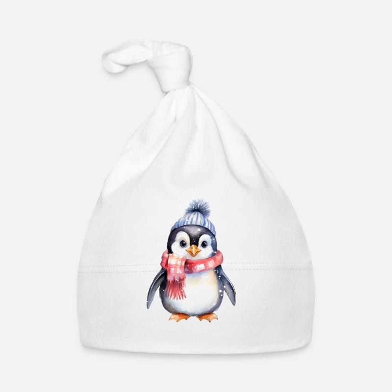 Pingouin en hiver Bonnet bio Bébé