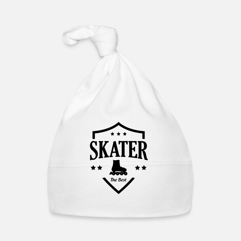 Roller Skates - Organic Baby Cap - white