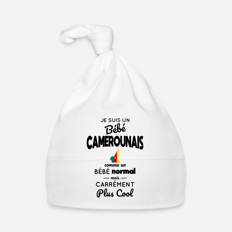 Bébé Camerounais comme Bébé normal mais plus Cool - Bonnet bio Bébé - blanc